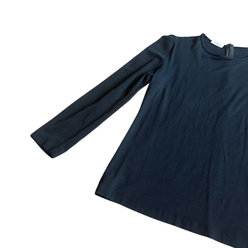 Akris Punto Long Sleeve Shirt Crew Neck Mesh Sleeves Pullover Size 8 Women's - Picture 5 of 11